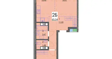 2 room apartment in Minsk, Belarus