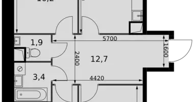 3 room apartment in Razvilka, Russia