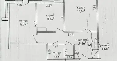 Mieszkanie 2 pokoi w Borysów, Białoruś