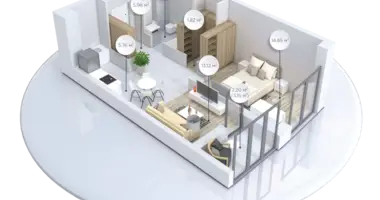 2 room apartment in Minsk, Belarus