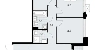 3 room apartment in Troitsk, Russia