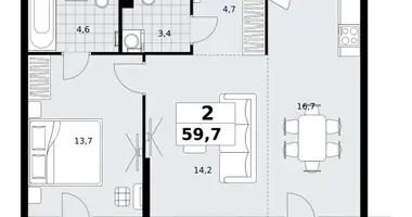 Квартира 2 комнаты в район Коммунарка, Россия