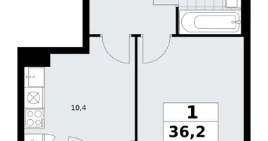 1 room apartment in Troitsk, Russia