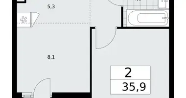 2 room apartment in Kommunarka, Russia