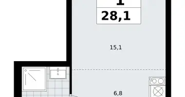 1 room apartment in Troitsk, Russia