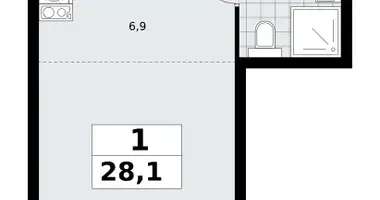 Apartamento 1 habitación en Troitsk, Rusia