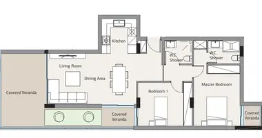 Квартира 3 комнаты в Гермасойя, Кипр
