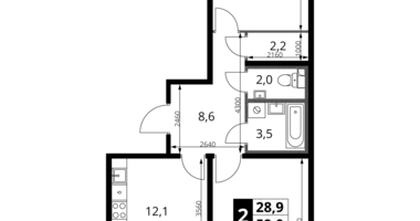Apartamento 2 habitaciones en Leninsky District, Rusia