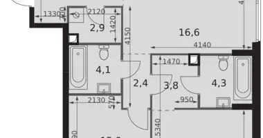Wohnung 3 zimmer in Moskau, Russland