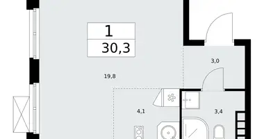 1 room apartment in Kommunarka, Russia