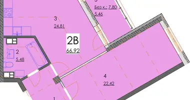 Apartamento 2 habitaciones en Minsk, Belarús