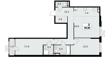 Wohnung 3 zimmer in Moskau, Russland