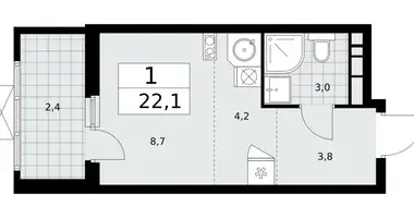 Квартира 1 комната в район Коммунарка, Россия