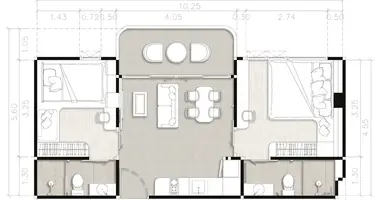 Appartement 2 chambres dans Kamala, Thaïlande