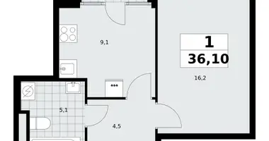 Appartement 1 chambre dans Moscou, Russie