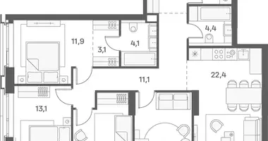 4 bedroom apartment in Moscow, Russia