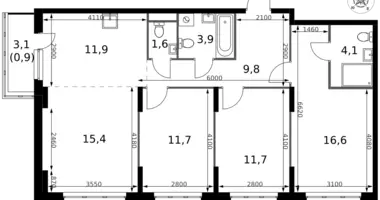 Wohnung 4 zimmer in Sapronovo, Russland