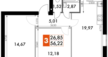 2 room apartment in Aprelevka, Russia