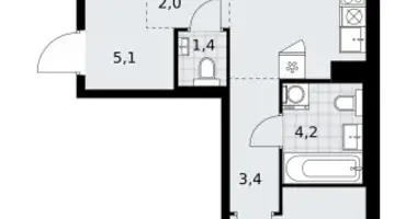 Wohnung 2 zimmer in Troizk, Russland