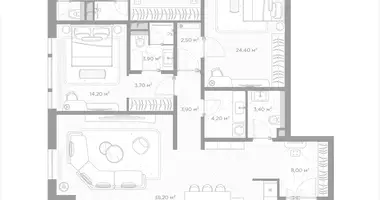 Appartement 2 chambres dans Moscou, Russie