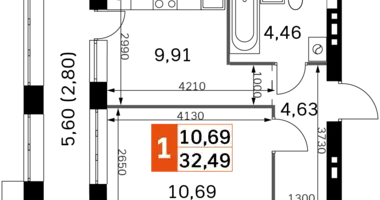 Appartement 1 chambre dans Odincovskij gorodskoj okrug, Russie