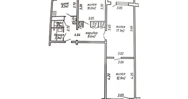 Apartamento 3 habitaciones en Minsk, Belarús