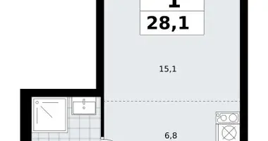 1 room apartment in Troitsk, Russia