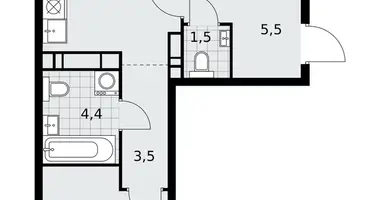 3 room apartment in Kommunarka, Russia