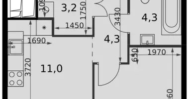 Квартира 1 комната в Москва, Россия