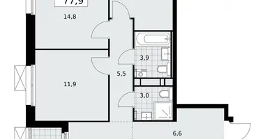 4 room apartment in Kommunarka, Russia