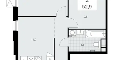 Apartamento 2 habitaciones en Kommunarka, Rusia