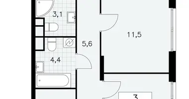 3 room apartment in Moscow, Russia
