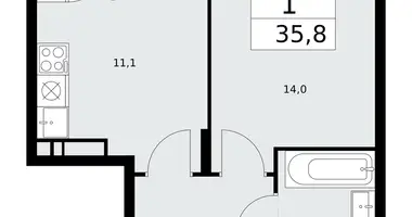 1 room apartment in Troitsk, Russia