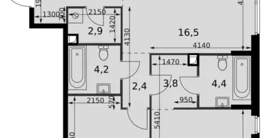 Wohnung 3 zimmer in Moskau, Russland