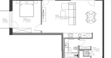 Apartamento 2 habitaciones en Riga, Letonia