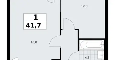 1 room apartment in Troitsk, Russia