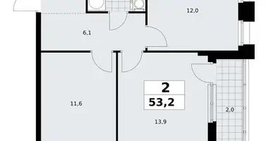2 room apartment in Kommunarka, Russia