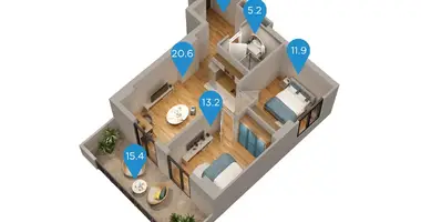 Appartement 2 chambres dans Tbilissi, Géorgie