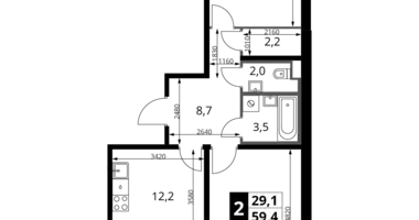 Appartement 2 chambres dans Leninsky District, Russie