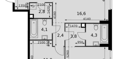 Wohnung 3 zimmer in Moskau, Russland