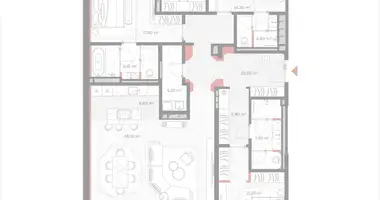 Apartamento 3 habitaciones en Moscú, Rusia