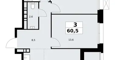 Квартира 3 комнаты в район Коммунарка, Россия