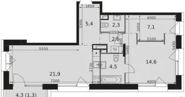 2 room apartment in Moscow, Russia