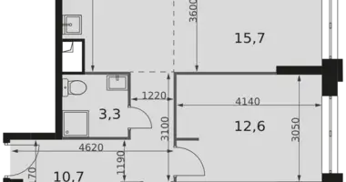 3 room apartment in Moscow, Russia