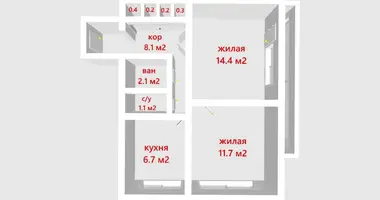 Mieszkanie 2 pokoi w Mińsk, Białoruś