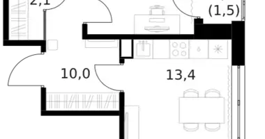 Wohnung 3 zimmer in Moskau, Russland