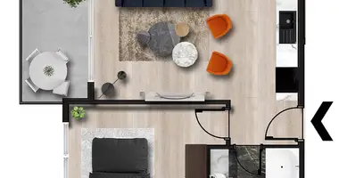 2 room apartment in Alanya, Turkey