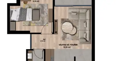 Wohnung 2 zimmer in Mezitli, Türkei