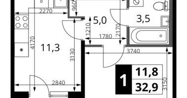 Apartamento 1 habitación en Jimki, Rusia