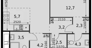 2 room apartment in Moscow, Russia